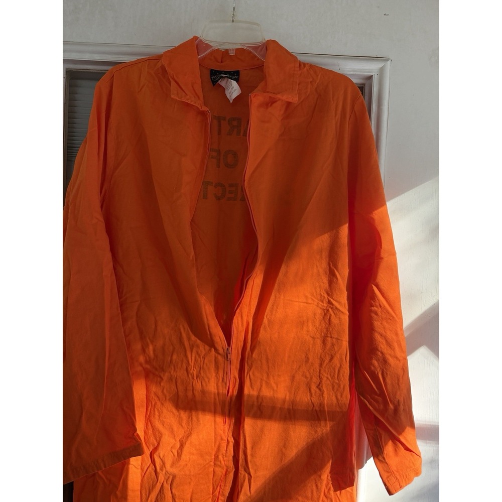 Charades Prison Jumpsuit Costume Mens Adult Plus Orange Corrections #1421.  5347